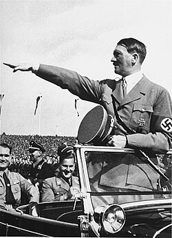 Hitler leading the Nuremberg rally